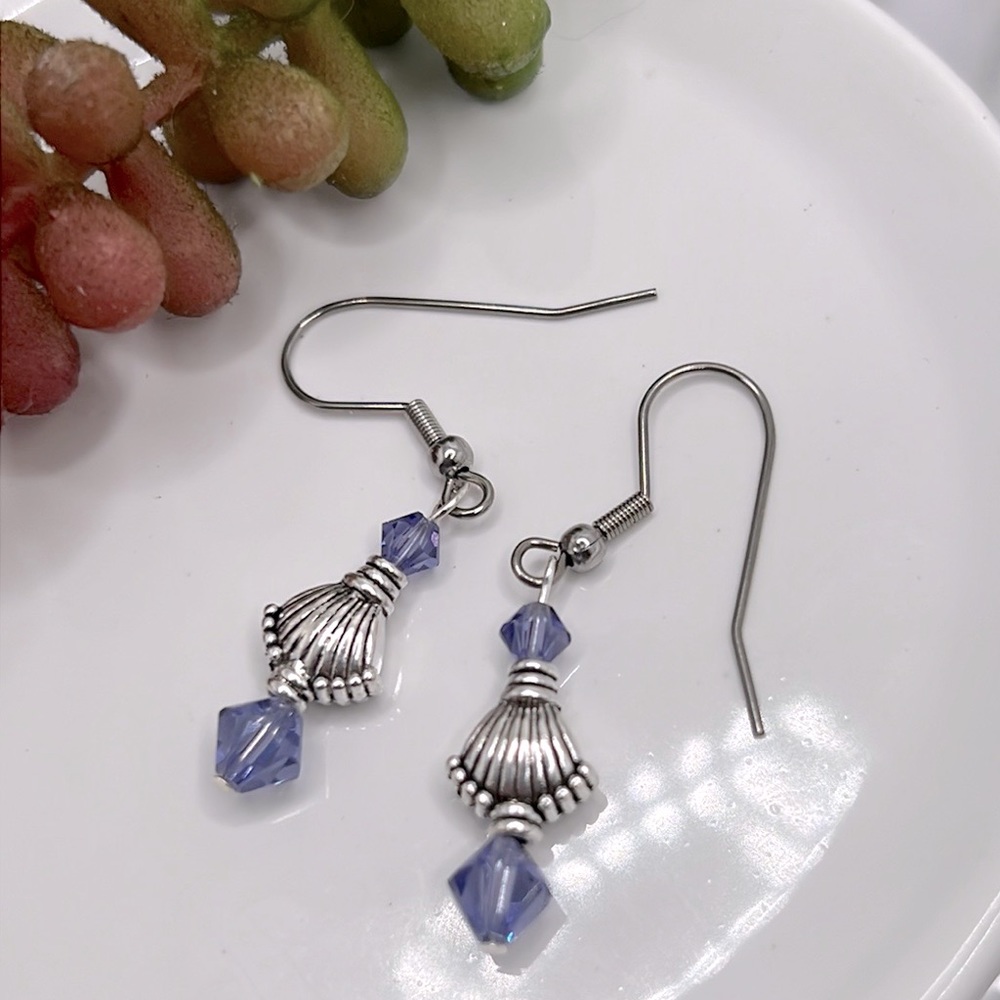 Lavender Swarovski Earrings.